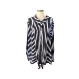 Susan Graver Size 28W Black White Plus Size Striped Top